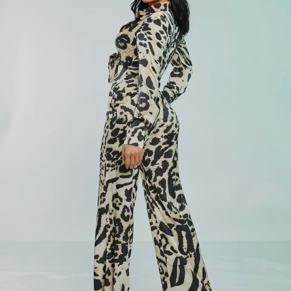 4-Satin zebra print jumpsuit - Picture 4 of 6